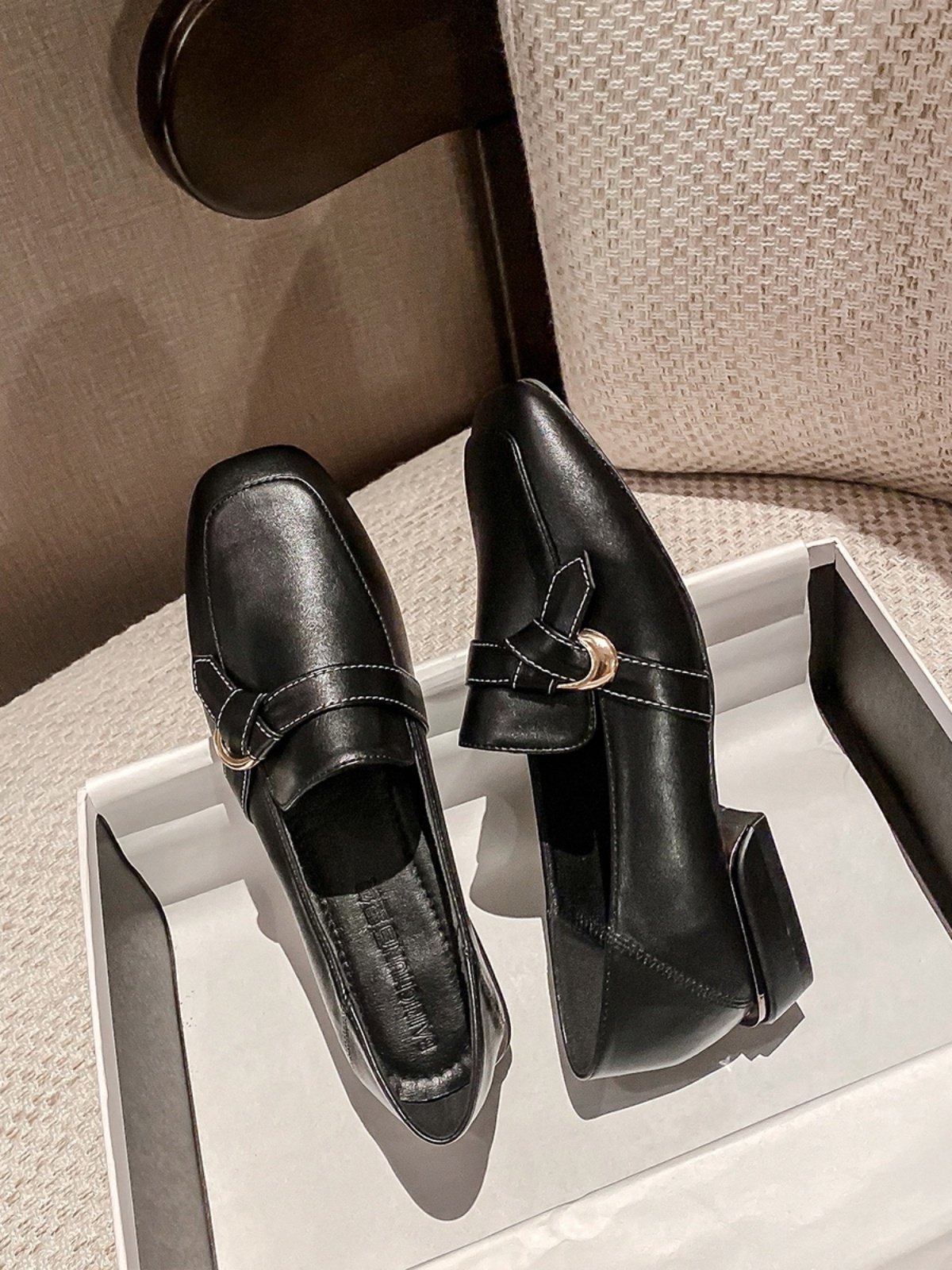 Steporae Classic Square-Toe Horsebit Work Loafers for Women - Image 6