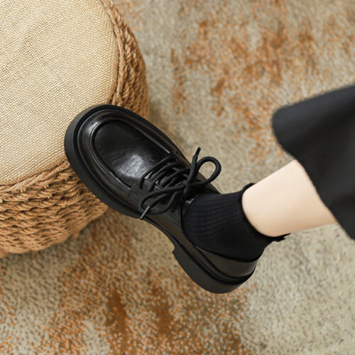 Alternative view of Steporae Washable Cowhide Leather Chunky Cute Comfortable Loafers Ladies