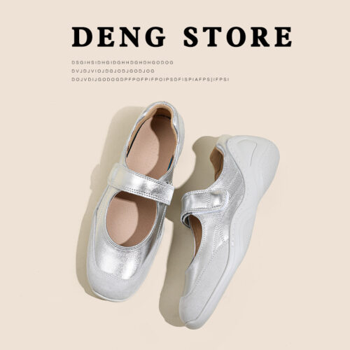 Steporae Comfortable Silver Balletcore Mary Jane Sneakers For Girls
