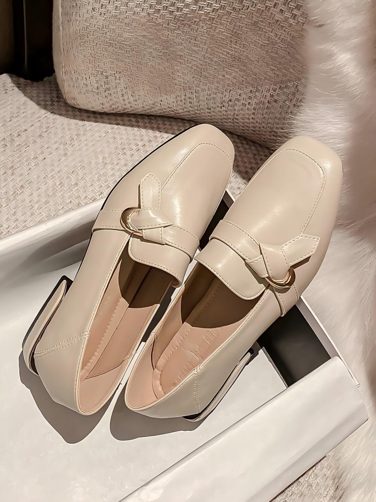 Steporae Classic Square-Toe Horsebit Work Loafers for Women